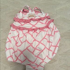 The Beaufort Bonnet Company Pink and White One Piece Swimsuit